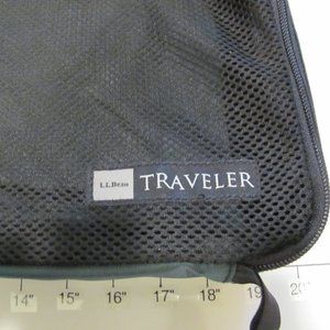 L.L. Bean XL  packing cube - dark green nylon with black mesh double zip top
